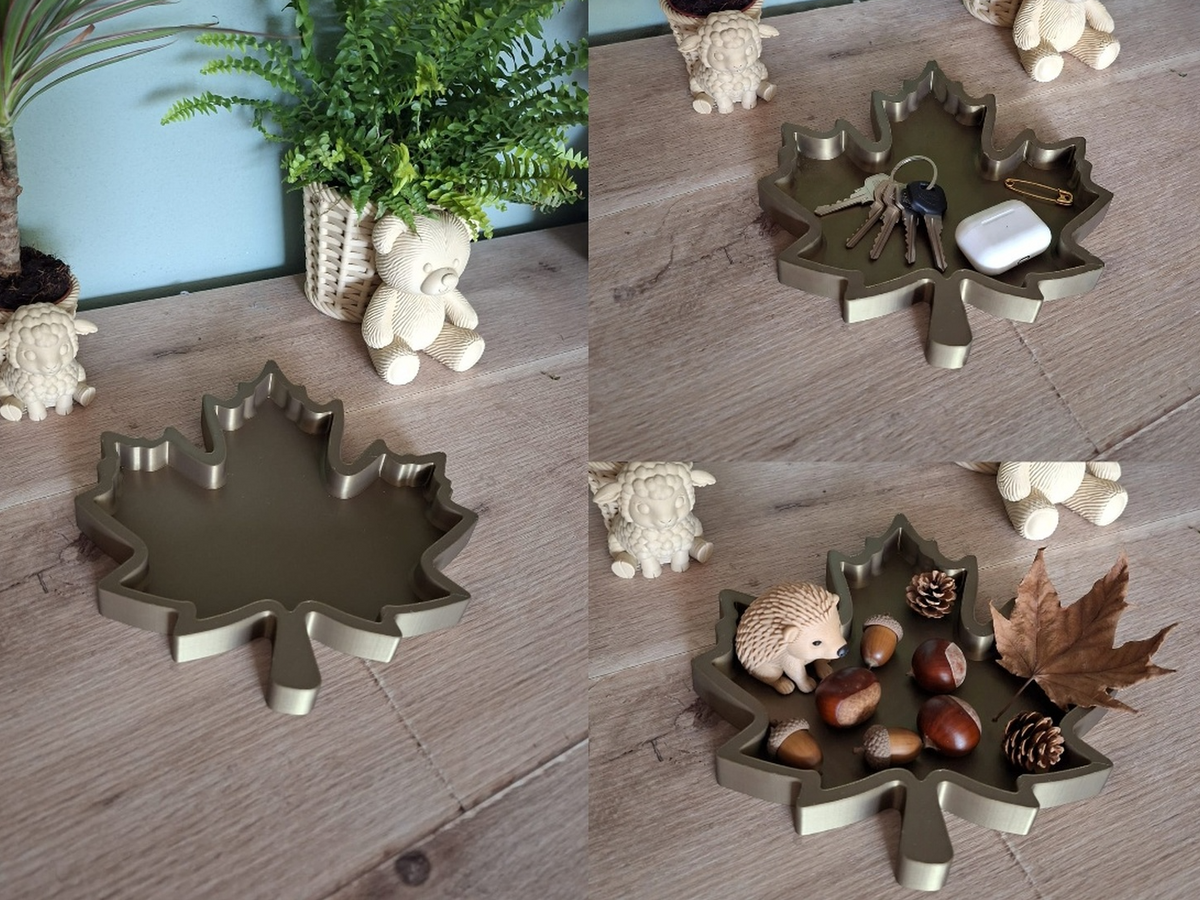 Ahornblatt-Ablageschale & Dekoschale Figur Deko Statue Halloween Grusel