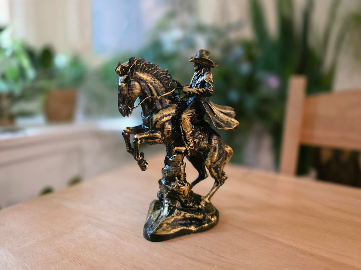 Cowboy Western Skulptur Bronze-Optik