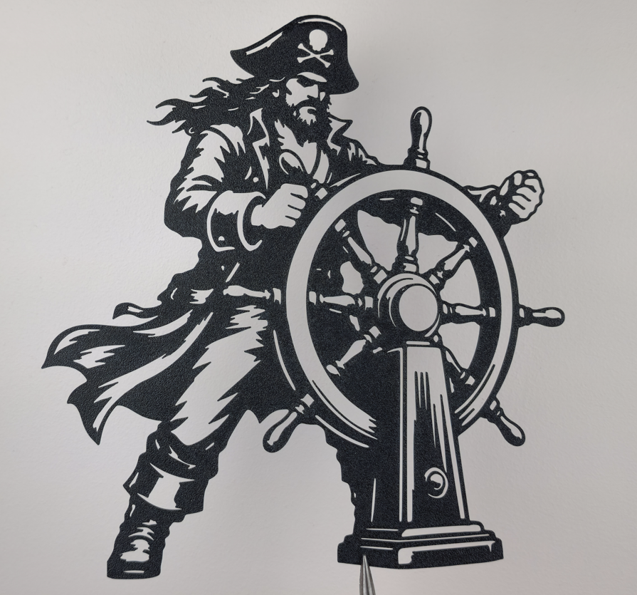 Piratenkapitän Steuerrad Wandkunst Wandbild Wanddeko Wanddekoration Deko