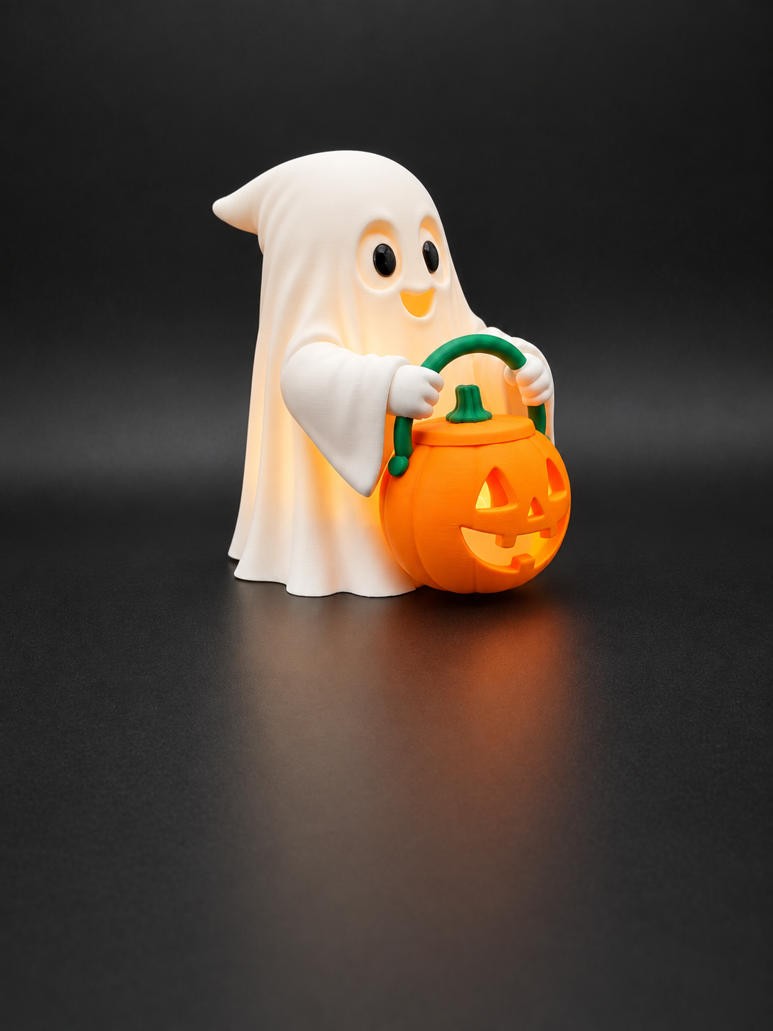 Niedliche Geister-Kürbislaterne Figur Deko