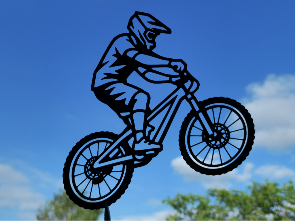 Mountainbike-Fahrer 2D Wandkunst Wandbild Wanddeko Wanddekoration Deko