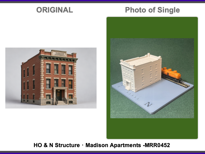 HO & N Struktur Madison Apartments Modelleisenbahn H0 Spur N Diorama