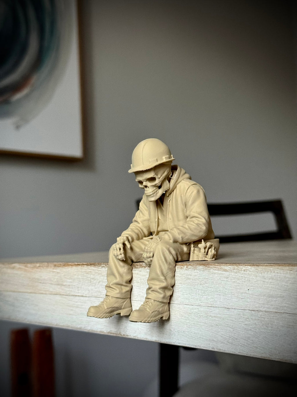 Totenkopf Kantenhocker Bauarbeiter