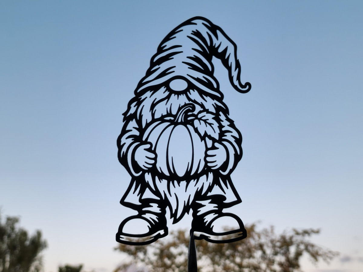 Herbst-Gnom Kürbis Wandkunst Dekoration Wandbild Wanddeko Wanddekoration