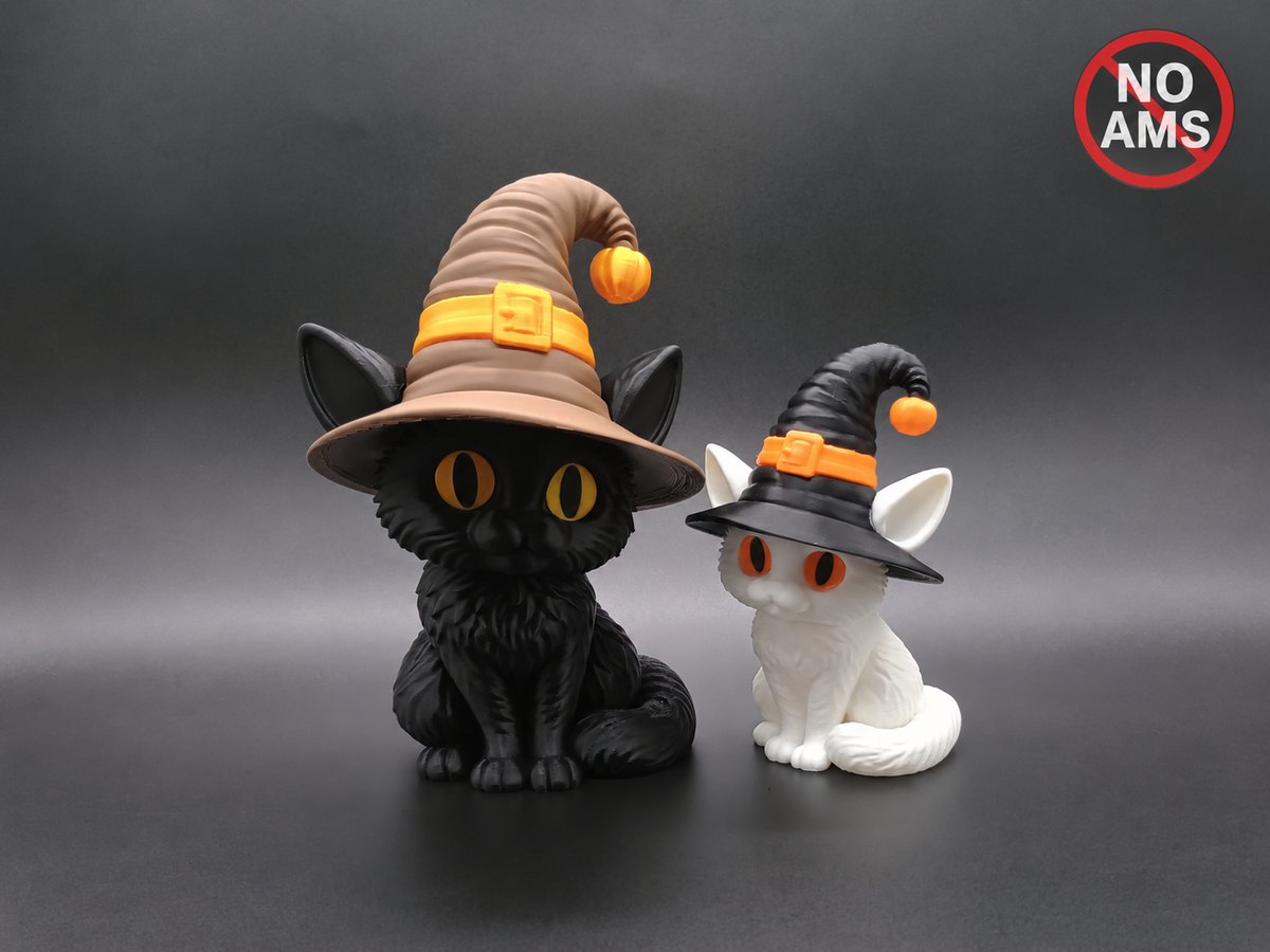 Süße Halloween-Hexenkatze Figur Deko