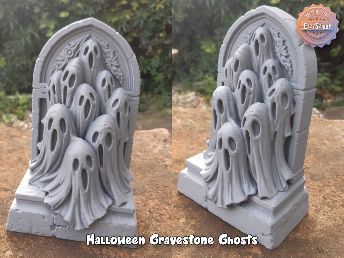 Halloween Grabstein Geister Figur Deko Statue Grusel Gothic Horror Vitrine