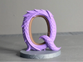 Drachenbuchstabe Q Display-Skulptur Figur Deko Statue Fantasy Mittelalter