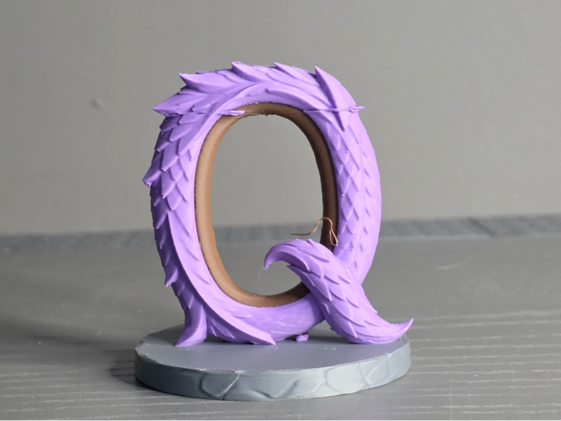 Drachenbuchstabe Q Display-Skulptur Figur Deko Statue Fantasy Mittelalter