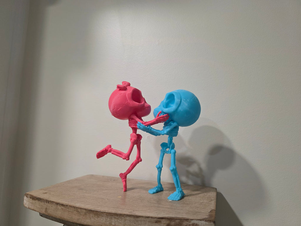 Skelett Figur entspannt Tanzpaar