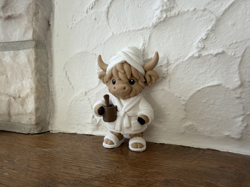 Figur Hochlandrind im Wellness-Spa Deko
