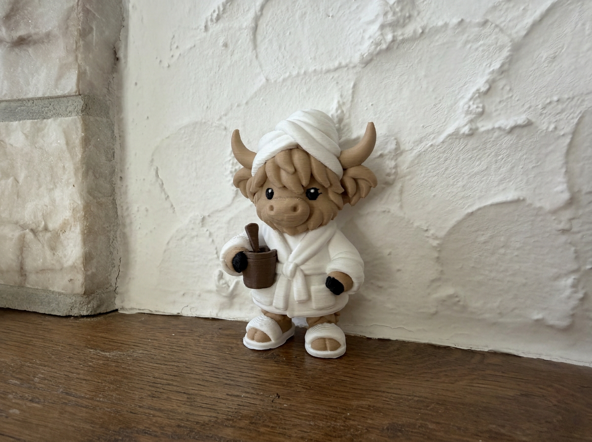 Figur Hochlandrind im Wellness-Spa Deko