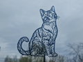 Niedliche Katze 2D Wandkunst Wandbild Wanddeko Wanddekoration Tierfigur