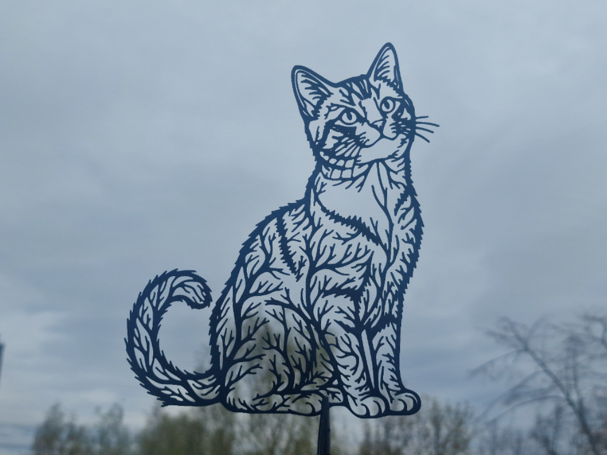 Niedliche Katze 2D Wandkunst Wandbild Wanddeko Wanddekoration Tierfigur