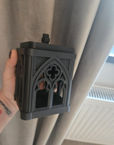 Gotische Schachtel mit abnehmbarem Deckel & LED-Kerze Teelichthalter Deko