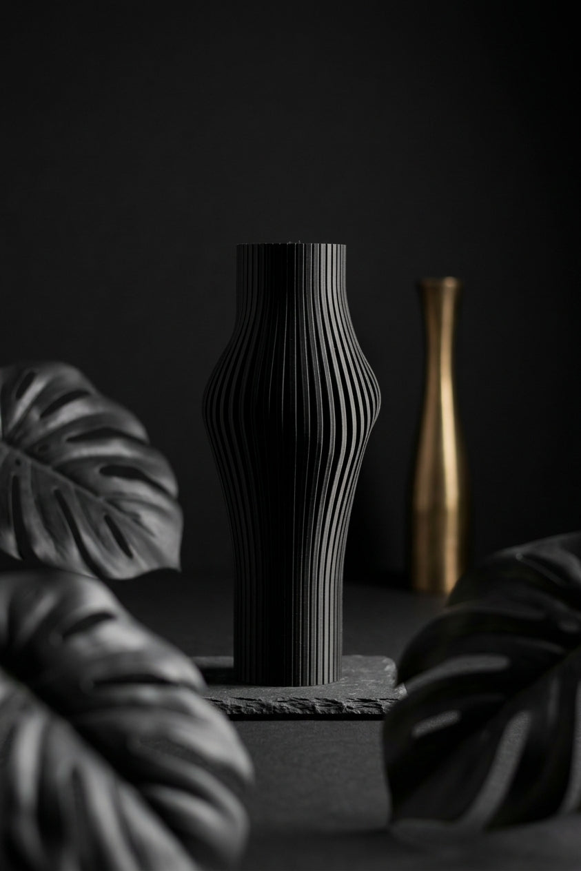Vase Gerippt Fließend