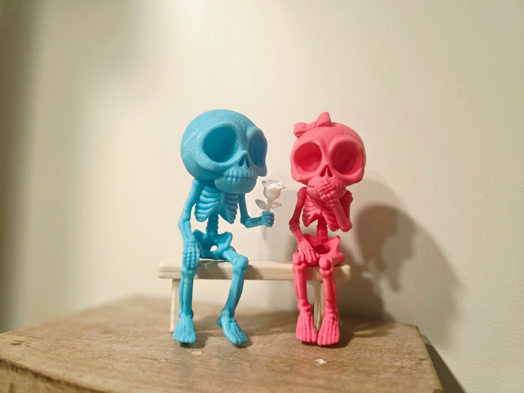 Skelett Figur entspannt Rose für sie