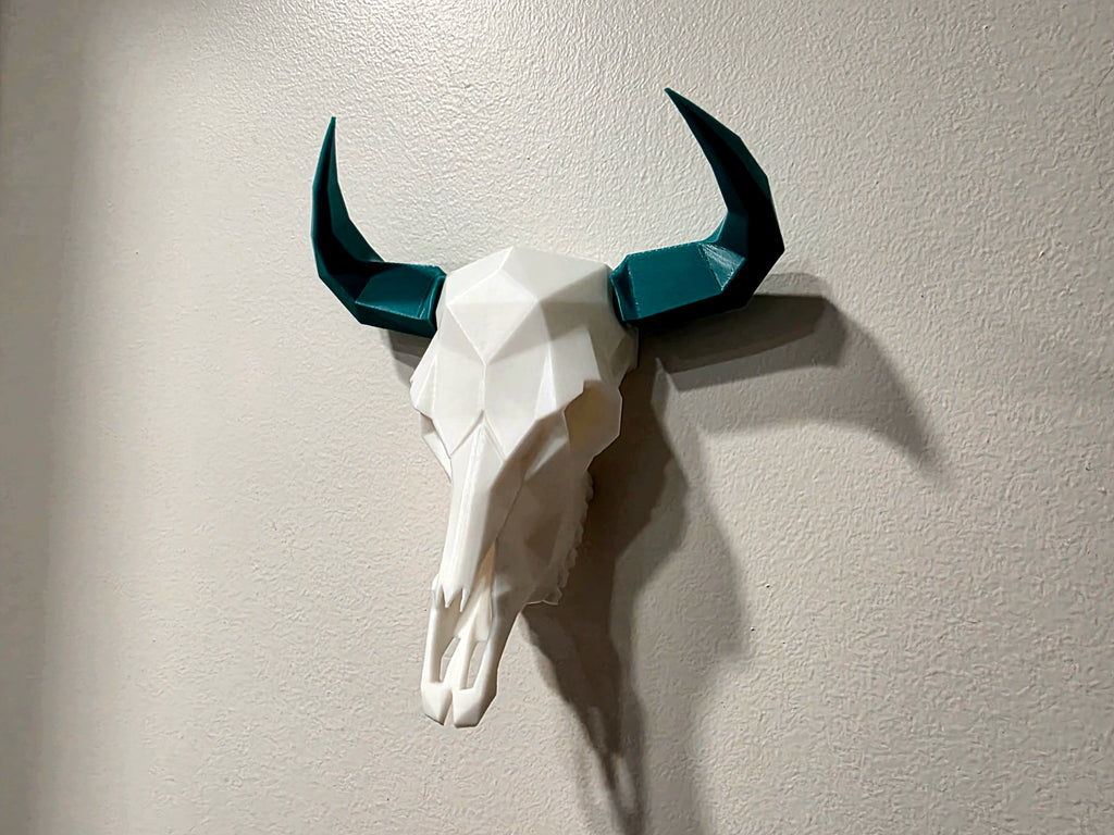 Stierschädel Wanddeko Low Poly
