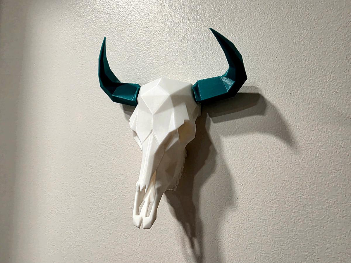 Stierschädel Wanddeko Low Poly
