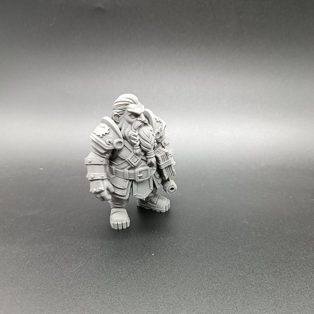 Steampunk Fantasy Zwergen-Ingenieur Figur Deko
