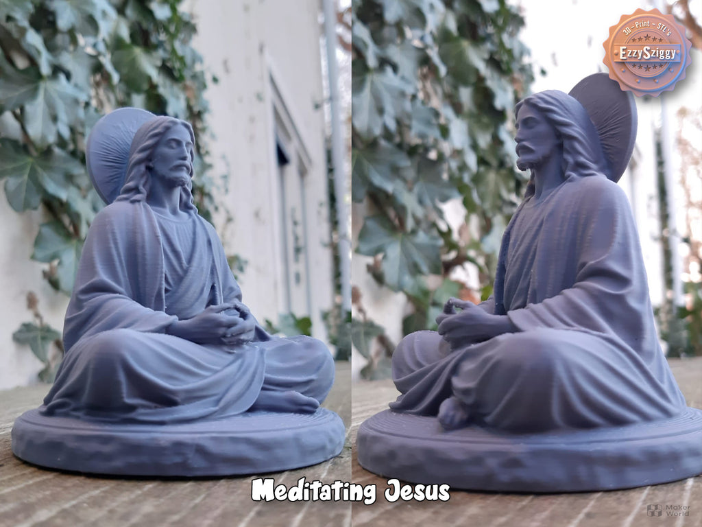 Meditierender Jesus Figur Deko Statue Skulptur Dekoration Geschenk Vitrine