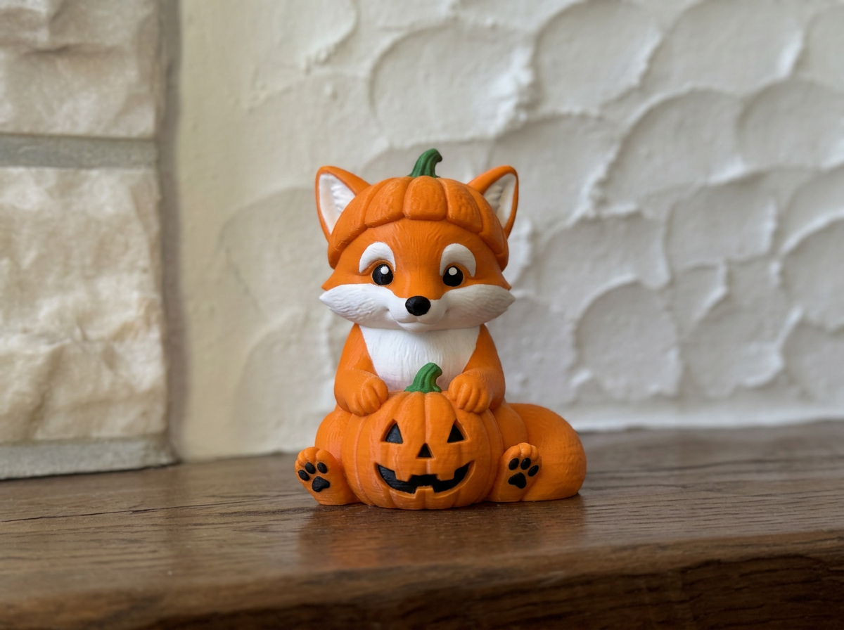 Halloween Figur Fuchs im Kürbis Deko