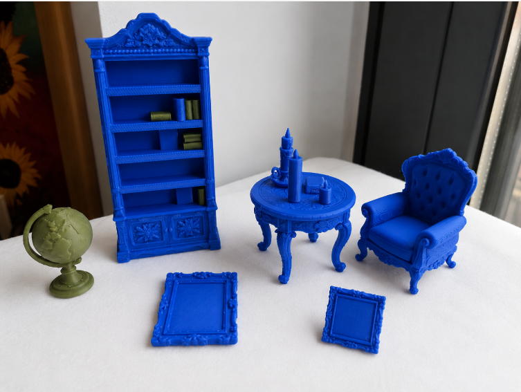 Viktorianisches Miniaturmöbel-Set 9 Teile Figur Deko Statue Puppenhaus