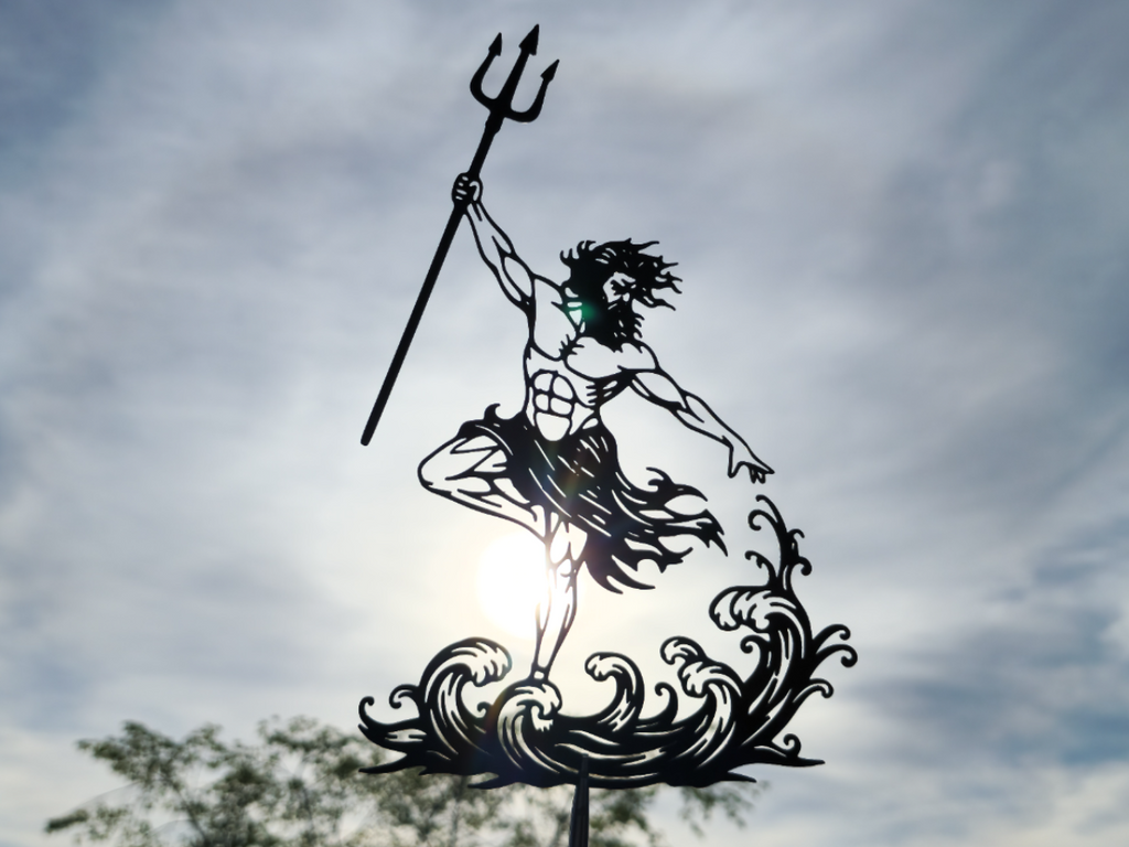 Poseidon Ozeankraft 2D Wandkunst Wandbild Wanddeko Wanddekoration Deko
