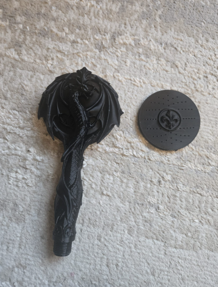 Drachen-Handbrausekopf Figur Deko Statue Fantasy Mittelalter Rollenspiel