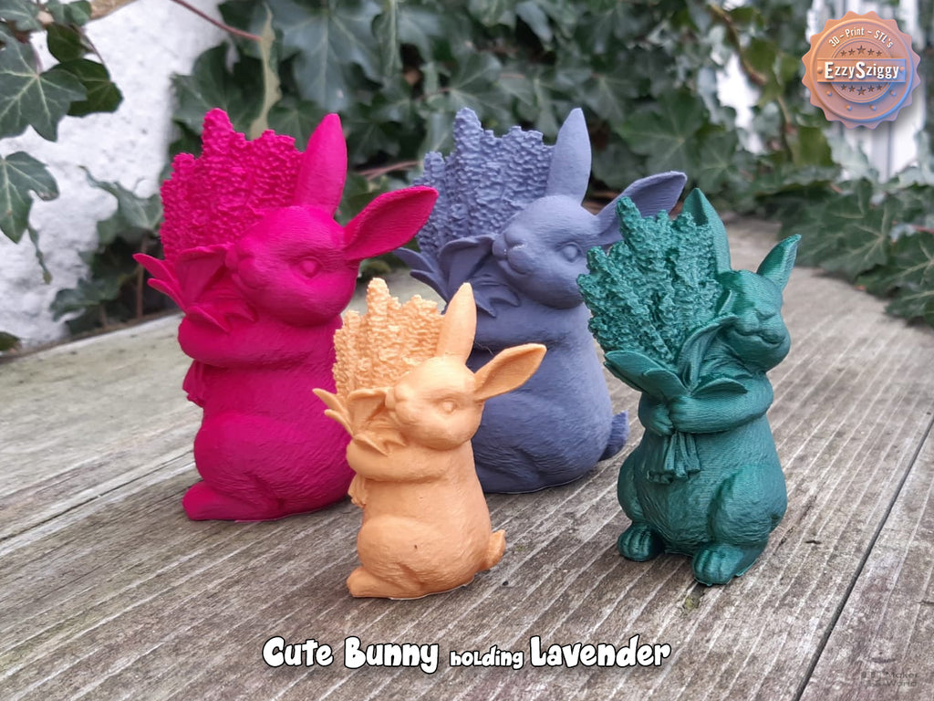 Niedliches Häschen mit Lavendel Figur Deko Statue Ostern Osterdeko süß