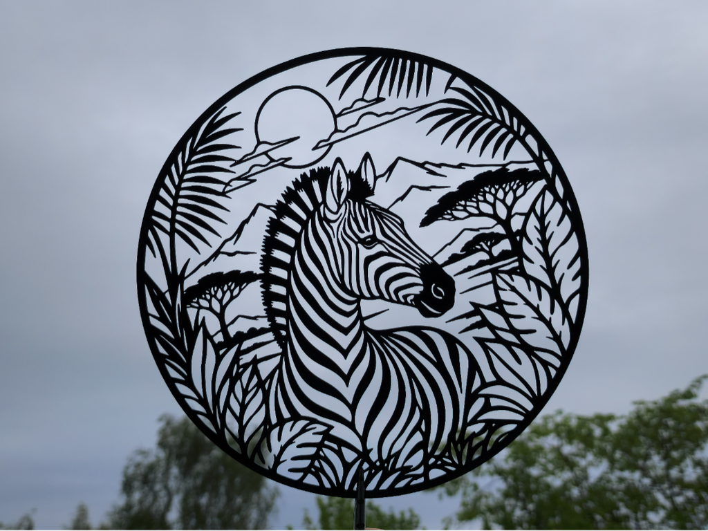 Safari Zebra 2D Wandkunst Wandbild Wanddeko Wanddekoration Tierfigur Tiere