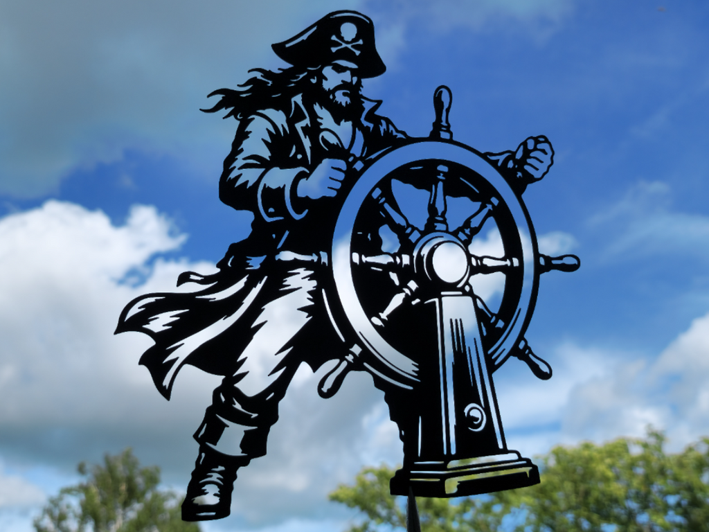 Piratenkapitän Steuerrad Wandkunst Wandbild Wanddeko Wanddekoration Deko
