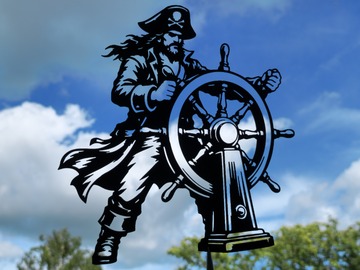 Piratenkapitän Steuerrad Wandkunst Wandbild Wanddeko Wanddekoration Deko