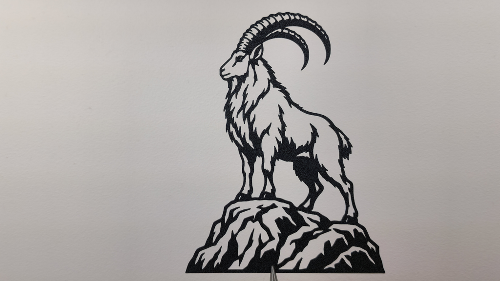 Bergziege Wandkunst Dekoration Wandbild Wanddeko Wanddekoration Tierfigur