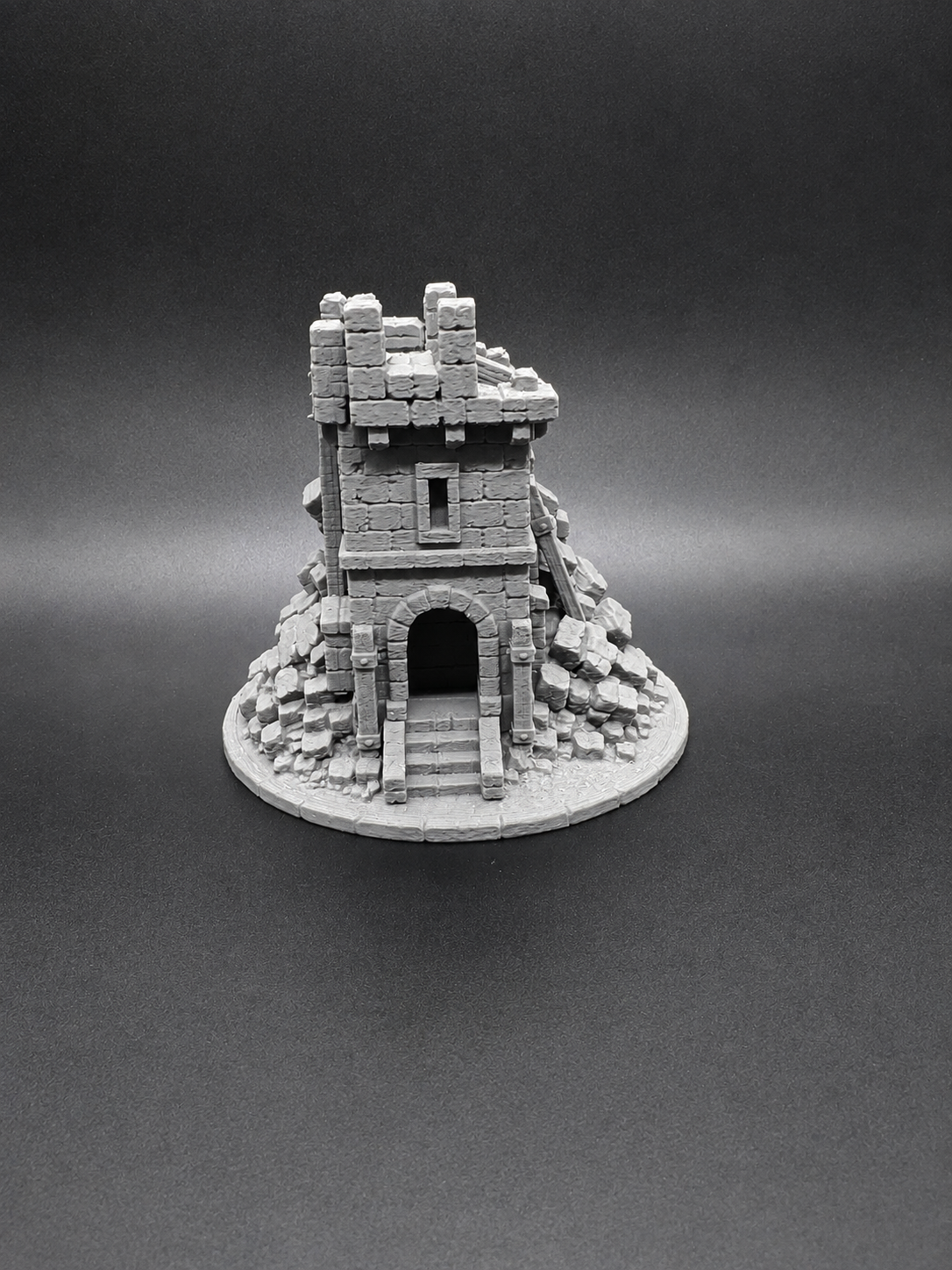 Verfallener Mittelalterlicher Steinschlossturm RPG Miniatur