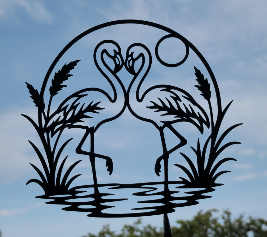 Flamingo-Liebesherz-Wandkunst Wandbild Wanddeko Wanddekoration Geschenk