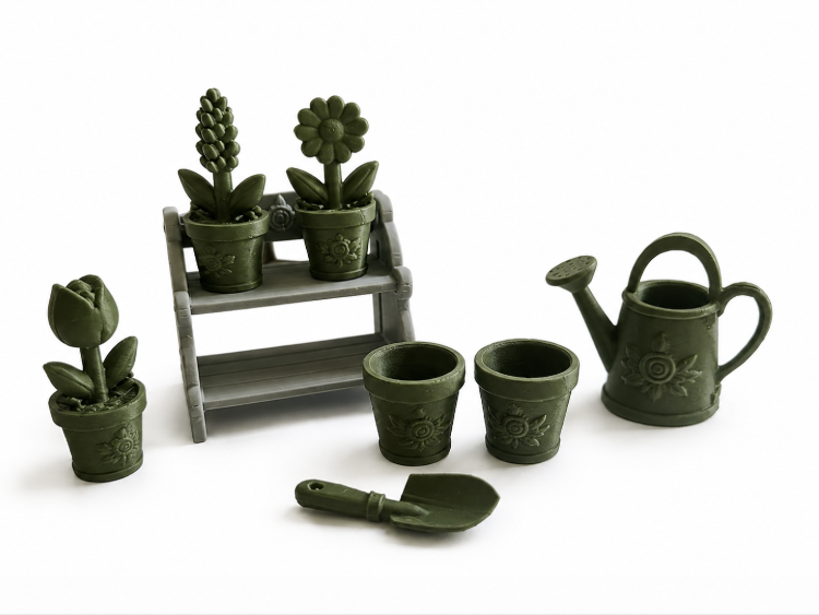 Viktorianisches Garten-Set 7-teilige Puppenhaus-Kollektion Miniatur 1:12