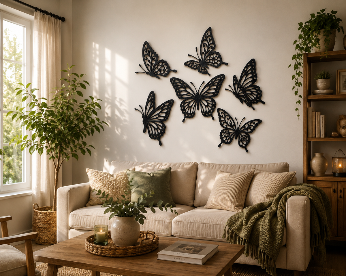 Elegante Schmetterlingssammlung 2D Wandkunst Wandbild Wanddeko Tierfigur