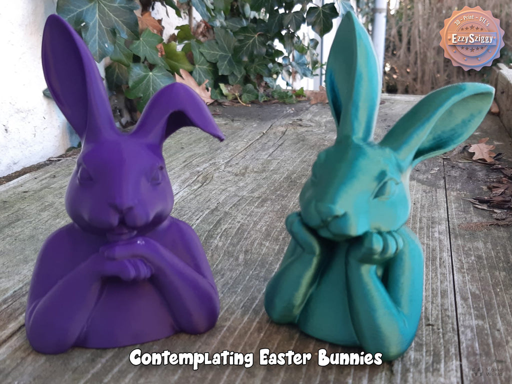 Nachdenkliche Osterhasen Figur Deko Statue Ostern Osterdeko Frühling