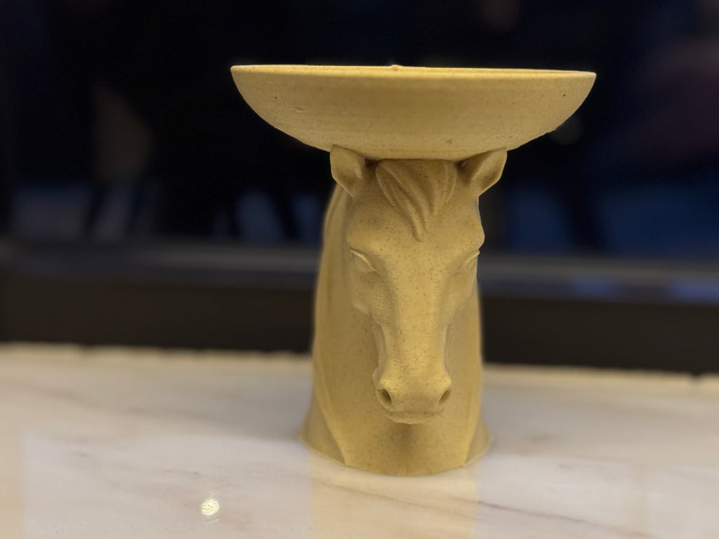 Skulptur Pferdekopf Schale Deko