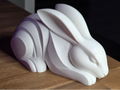 Schlafender minimalistischer Osterhase Figur Deko Statue Ostern Osterdeko