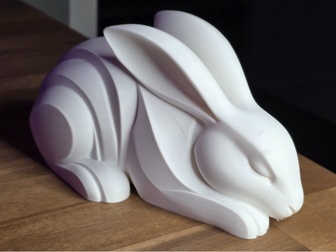 Schlafender minimalistischer Osterhase Figur Deko Statue Ostern Osterdeko