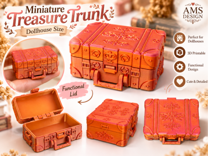 Miniatur viktorianische Puppenhaus-Schatztruhe 1:12 Puppenstube Diorama