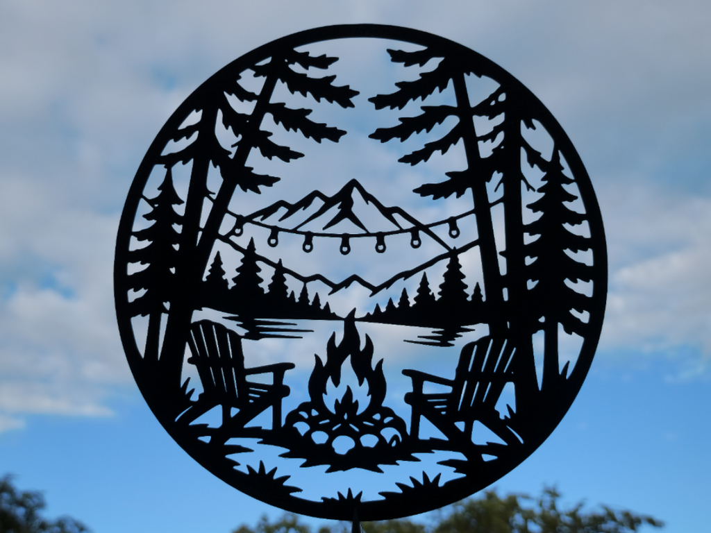 Berg-Lagerfeuer-Wandkunst Wandbild Wanddeko Wanddekoration Wohnzimmer Deko