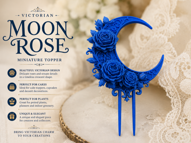 Cake Topper Victorianischer Mondrosen-Kuchen & Pflanzenaufsatz Tortenaufsatz