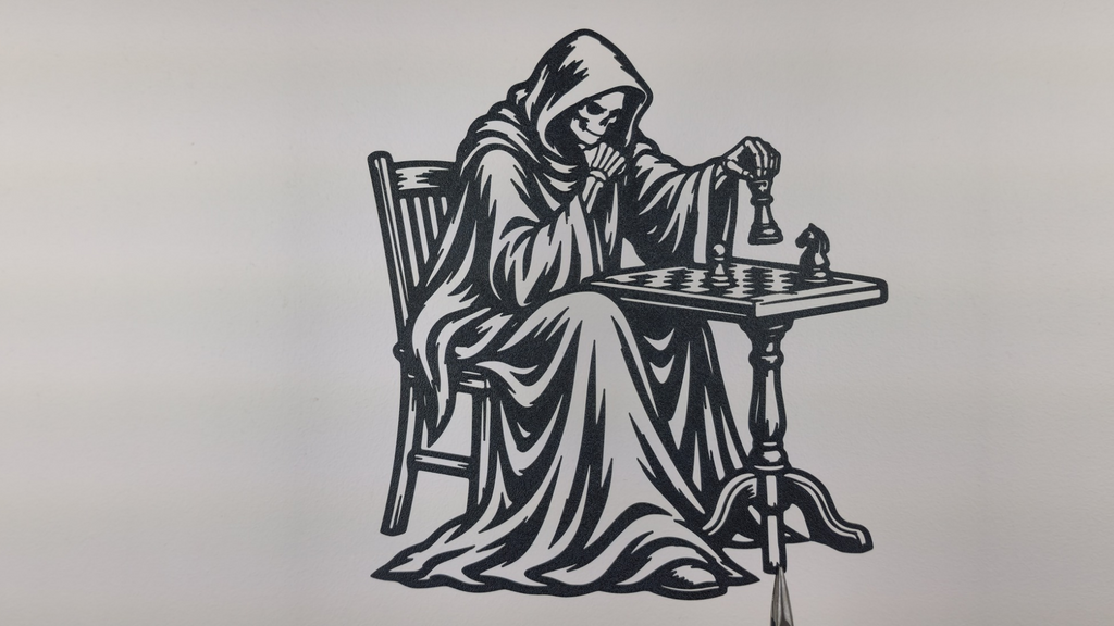 Sensenmann beim Schachspielen Wandkunst Sammlerstück Halloween Deko Grusel