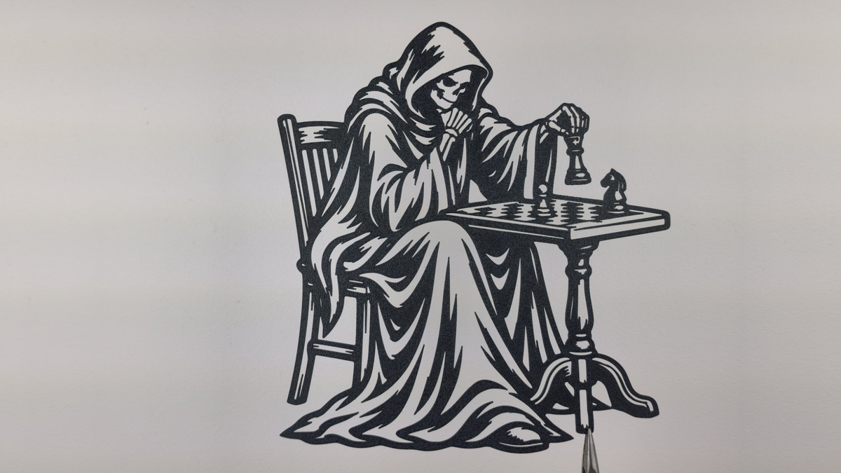 Sensenmann beim Schachspielen Wandkunst Sammlerstück Halloween Deko Grusel