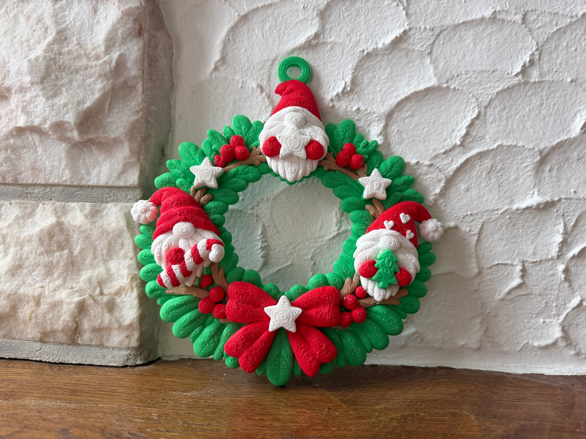 Weihnachtskranz mit Wichteln Türkranz Deko