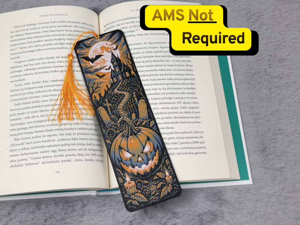 Wandbild Spukhaus Kürbis Halloween HueForge Lesezeichen mehrfarbig Bild