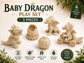 Babydrachen-Set 5 Miniaturfiguren Deko Statue Fantasy Mittelalter Diorama