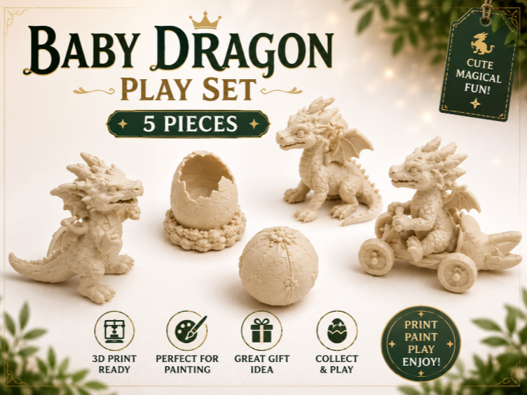 Babydrachen-Set 5 Miniaturfiguren Deko Statue Fantasy Mittelalter Diorama